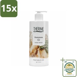 15 x Therme - Hammam - Handzeep - Hydraterend - Verzorgend - 300ml - Grootverpakking - Hammam Handzeep - Handzeep Hammam - Handwas Hammam - Hydraterende Handzeep - Wellness Handwas
