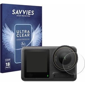 Savvies - Screenprotector voor DJI Osmo Action 4 (Lens) - Folie Beschermfolie transparant 18 Stuks