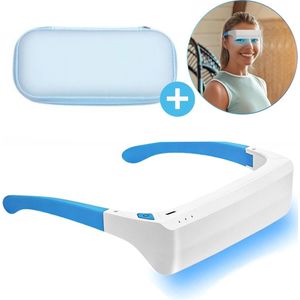 CRYTIVE Lichttherapiebril - Vernieuwde Verbeterde Versie - Lichttherapiebril Blauw & Wit Licht - Daglichtlamp - 3 Standen Lichttherapielamp - Daglichtbril - Gezond effect Lichttherapiebril