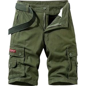 Bovista Korte Broek Heren - Cargobroek - Spijkerbroek - met Zakken - Volwassenen - Jongens - Shorts - Legergroen - Maat M