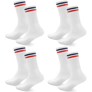 Lange Sportsokken voor Dames en Heren - 4-Paar in Zwart en Wit