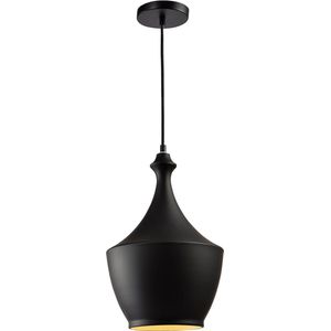 QUVIO Hanglamp modern / Plafondlamp / Sfeerlamp / Leeslamp / Eettafellamp / Verlichting / Slaapkamer lamp / Slaapkamer verlichting / Keukenverlichting / Keukenlamp - Uniek design metaal met knop - Diameter 25 cm