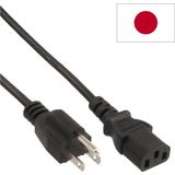 C13 (recht) - Type B / Japan (recht) stroomkabel - VCTF 3x 0,75mm / zwart - 1 meter