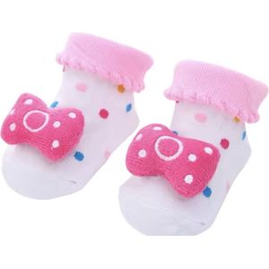 Super schattige babysokken - Baby Sokken - New born sokken - Kraamcadeau voor Jongen of Meisje - Babyshower Cadeau - Kraammand - Strik - Strikjes - Roze