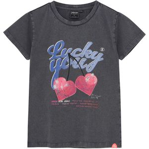 Indian Blue Jeans - T-shirt - Donkergrijs - Cherry