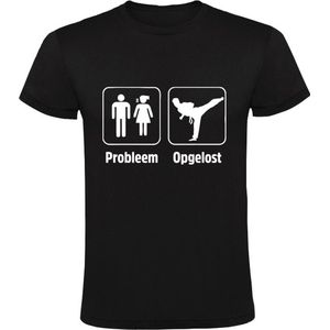 Probleem opgelost Heren T-shirt | taekwondo | vechtsport | hobby | relatie | gezin | gezeik | ruzie