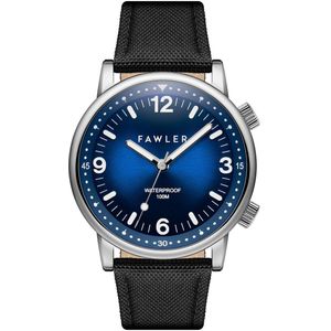 Acero | Zilverkleurig en Blauw Duikershorloge van Roestvrij Staal