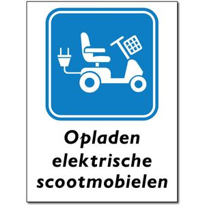 Scootmobiel opladen bord - Forex - 30 x 40 cm