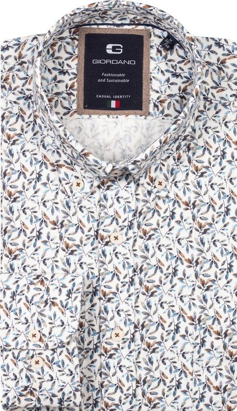 Giordano - Brando Long Sleeve - Casual Hemd - Blauw - Lange Mouw