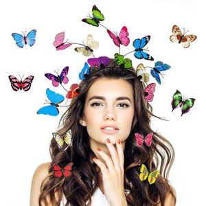 Vlinderhoofdbanden met 8 stuks haarclip vlinder voor haarband fee bruiloft bruid cosplay (kleurrijke vlinders)