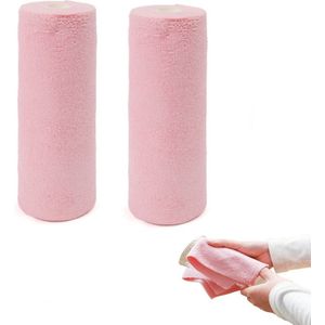 2 rollen microvezel reinigingsdoekjes, 40 stuks herbruikbare afscheurbare handdoeken, 25x25cm, superabsorberend, pluisvrije reinigingsdoeken handdoeken voor auto, huis, keuken, grijs