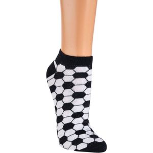 Sneaker sokken dames 36-41 | grappige sokken | happy socks printjes | thema voetbal | per 2 paar
