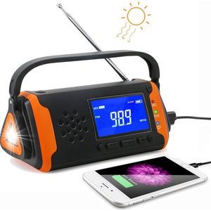Noodradio Solar Opwindbaar - Noodradio Opwindbaar - Opwindbare Radio - Powerbank Zonne Energie