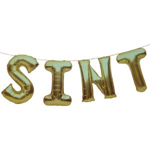 Sint Slinger met Folie Ballonnen - Goud - Sinterklaas - Folie / Tassels - 3 Meter- 4 folieballonnen - 30 cm Hoog - Schoencadeautjes sinterklaas