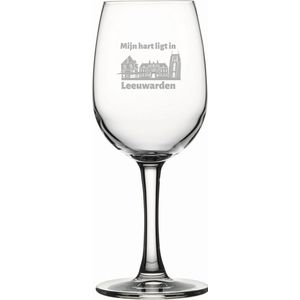 Gegraveerde witte wijnglas 26cl Leeuwarden