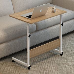 Ceruzo - Laptoptafel - Houtlook - Verrijdbaar - Verstelbaar in Hoogte 60 tot 80 cm - 60x40 cm