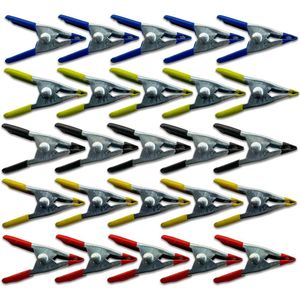 Klemmetjes Metaal - Set van 25 Lijmklemmen met Spanbreedte van 100 mm - Ideaal voor Foto's Zwembaden Marktklem in Zwarte Kleur