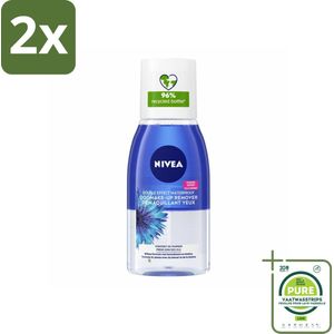 NIVEA – Oogmake-up Remover – Double Effect Waterproof – 125 ml - Voordeelverpakking - 2 stuks - Oogmake-up verwijderen - Waterproof mascara verwijderen