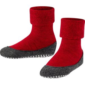 Cosyshoe Slofsokken voor meisjes en jongens comfortabel warm winter antislip ondoorzichtig zacht mid-rise met vilten zool zonder motief met noppen Merinowol Rood Kinderen sokken - Maat 25-26