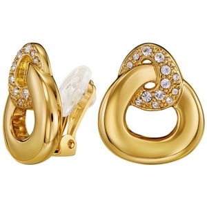 Traveller Clip Oorbellen - Oorclips Dames - Hangers - Goud - Kristal - Preciosa Crystals - Driehoek - Verguld - 20x17 mm - Oorhangers - 157738