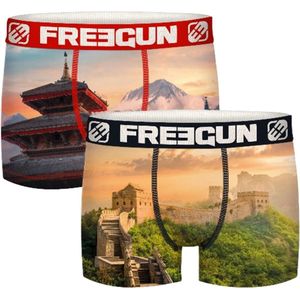 Freegun boxershorts microvezel - 2-pack heren boxershorts - maat S - Duo Azië