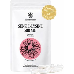 Sensipharm Sensi L-Lysine 500 mg 100 capsules - L-Lysine Ondersteunt de Weerstand en Versterkt het Immuunsysteem