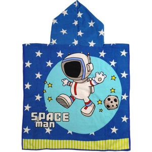JAXY Badcape Baby - Badcape - Baby Badjas - Omslagdoek - Omslagdoek - Baby Handdoek Met Capuchon - Strandhanddoek - Badponcho - Poncho Handdoek - Microfiber - 60x90cm - Astronaut