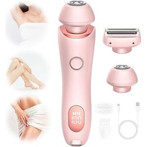 Epilator - 2-in-1 draagbaar scheerapparaat - Nat en droog zeemeerminscheerapparaat voor vrouwen - Epilator Dames Dubbele Hoofdscheerapparaat Privé Haartrimmer - Elektrisch Scheerapparaat Dames Epilator - Roze