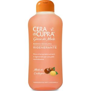 Cera di Cupra - Gocce di Miele: Bagno Rigenerante: een fijne huid herstellend bad- en doucheschuim met Kastanje honing. Rijk aan voedende eigenschappen voor een soepele huid en een heerlijke bosgeur.(fles 700ml).