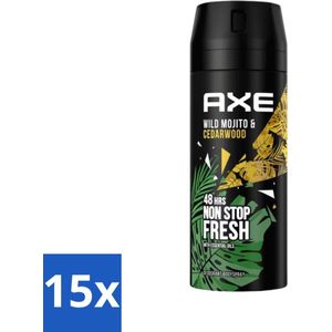 Axe Deodorant Bodyspray Green Mojito + Cedarwood 150 ml - Bulkverpakking - 15 stuks
