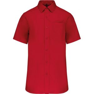 Overhemd Heren XXL Kariban Korte mouw Classic Red 100% Katoen