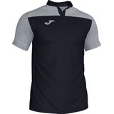 Joma Crew III Polo Heren - Zwart Grijs Gemeleerd