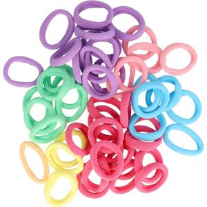 Haarsoires Haarelastiekjes mini - Endless 3,5cm - Multicolor - Set van 50 - Kleine Haar Elastiekjes voor Vlechtjes & Staartjes