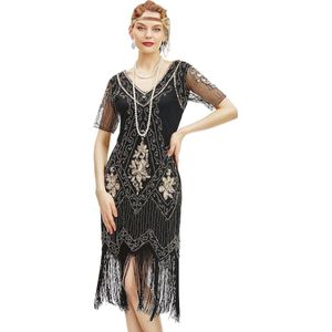 Flapper Fringed Pailletten Jurk - Vintage Gatsby Kostuum