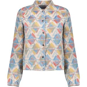 Geisha Jas Bomber Jack Grafische Print 55128 20 000720 Sand/blue Dames Maat - L