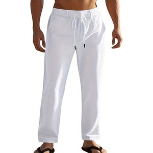 Nivard Linnen Broek Heren - Zomerbroek - Volwassenen - Lange Broek - Pantalon - Strandbroek - Zomer - Ibiza Stijl - Wit - Maat S