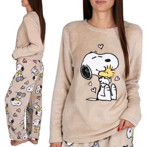 Snoopy POLAR, tweedelige pyjama voor dames, WARME pyjama met lange mouwen