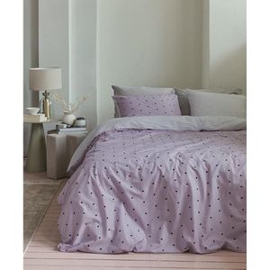 vtwonen Striped Hearts dekbedovertrek - Lits-Jumeaux - 240x200/220 - Lila