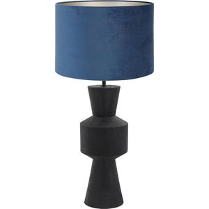 Light and Living tafellamp - blauw - hout - SS10633