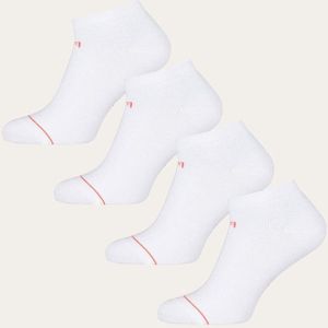 Undiemeister Sokken Heren - Sneaker Sokken - 4-pack - Chalk White (Wit) - Zijdezacht - Mellowood Tencel - Extra Stevig - Sokken - Handgemaakt - Anti-transpirant - Maat 35-38