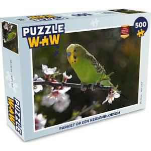 Puzzel Parkiet op een kersenbloesem - Legpuzzel - Puzzel 500 stukjes