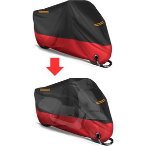 MKSS® Motorhoes Waterdicht Buiten - Scooterhoes - Universeel - Zwart met Rood