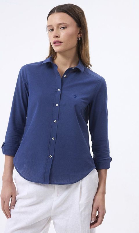 Felix Hardy - Overhemd - Indigo - Linnen Katoen Blend