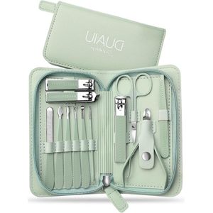 Manicure Set 12 Pieces Nail Clipper Set Professional Stainless Steel Nail Care Tools Pedicure Kit with PU Leather Case Gift for Men Women