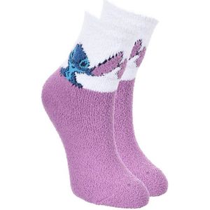 Lilo & Stitch - Cosy / Fluffy huissokken Disney Stitch - paars - maat 27/30