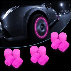 Provento - Glow in the dark ventieldoppen voor auto, motor, vrachtwagen - 12 stuks