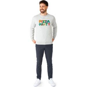 OppoSuits TMNT™ Pizza Time - Heren Sweater - Turtles Trui - Grijs - Maat: M