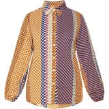 usha - Blouse - Polka Dot en Kleurblok - Regular Fit - Lange Mouwen