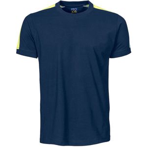 ProJob 2019 T-SHIRT MET FLUO INZETSTUKKEN 642019 - marine hv geel