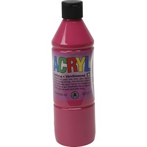 Acryl verf. primair rood. 500 ml/ 1 fles